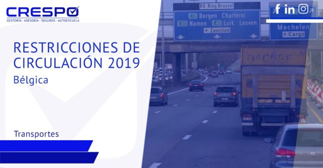 Restricciones de circulación camiones 2019