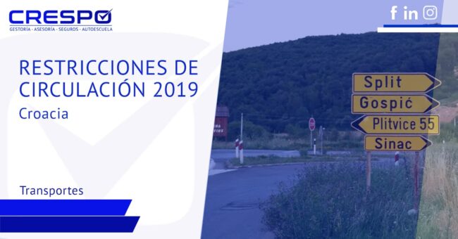 Restricciones de circulación Croacia 2019