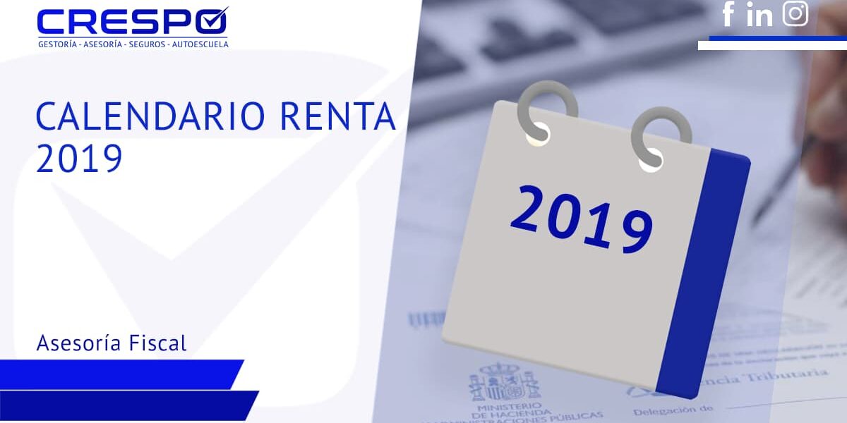 Calendario Renta 2019