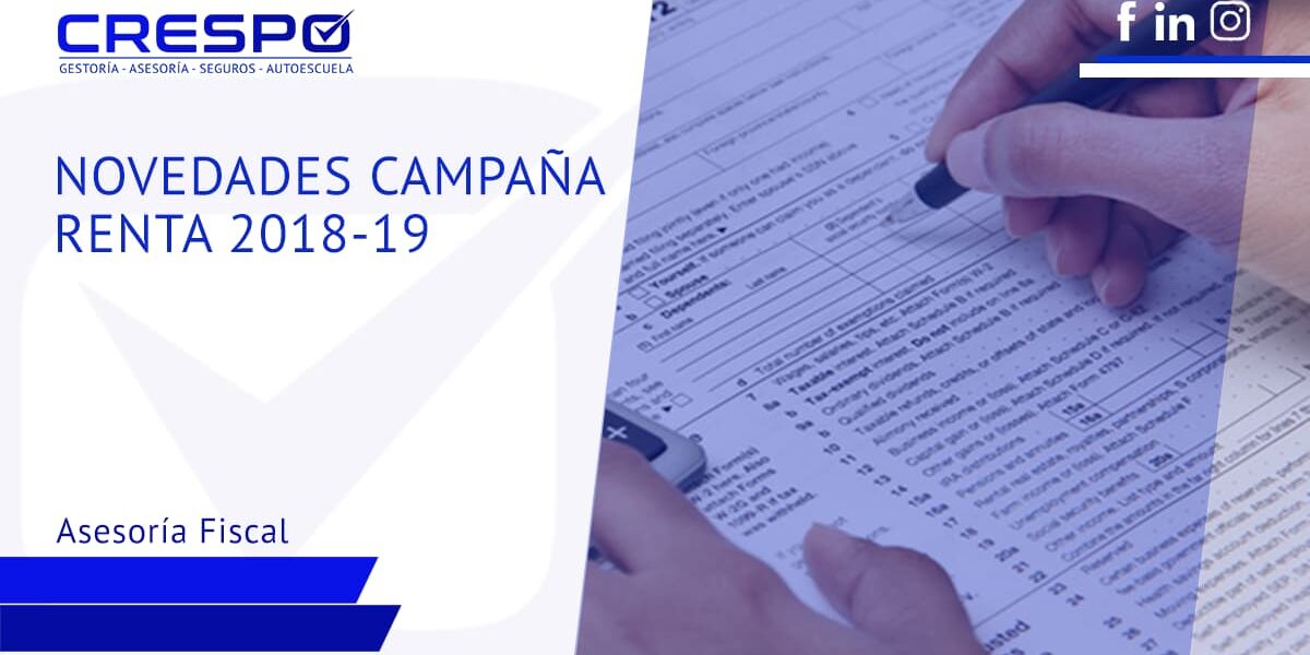Novedades campaña declaración Renta 2018-19