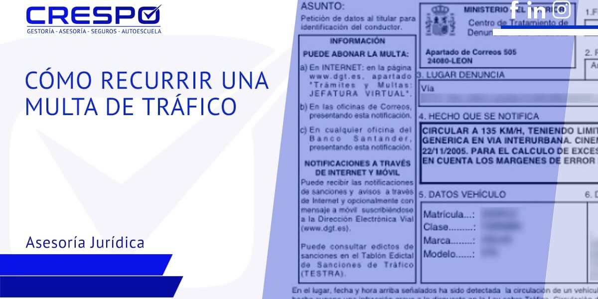 Cómo recurrir una multa de Tráfico