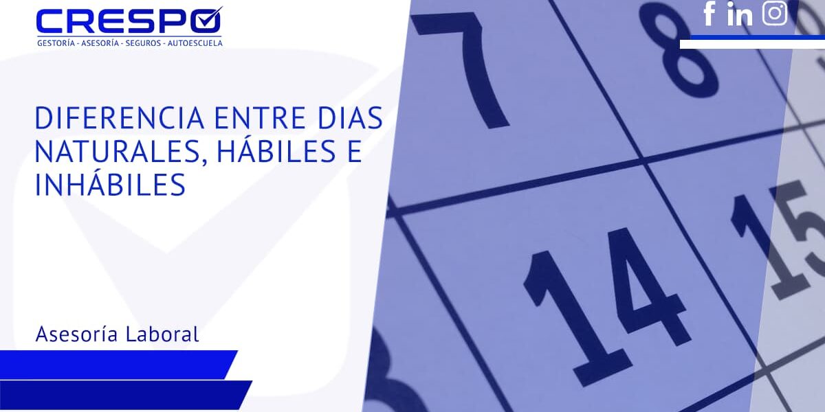 Diferencia entre días naturales o hábiles e inhábiles