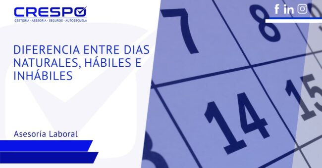 Diferencia entre días naturales o hábiles e inhábiles