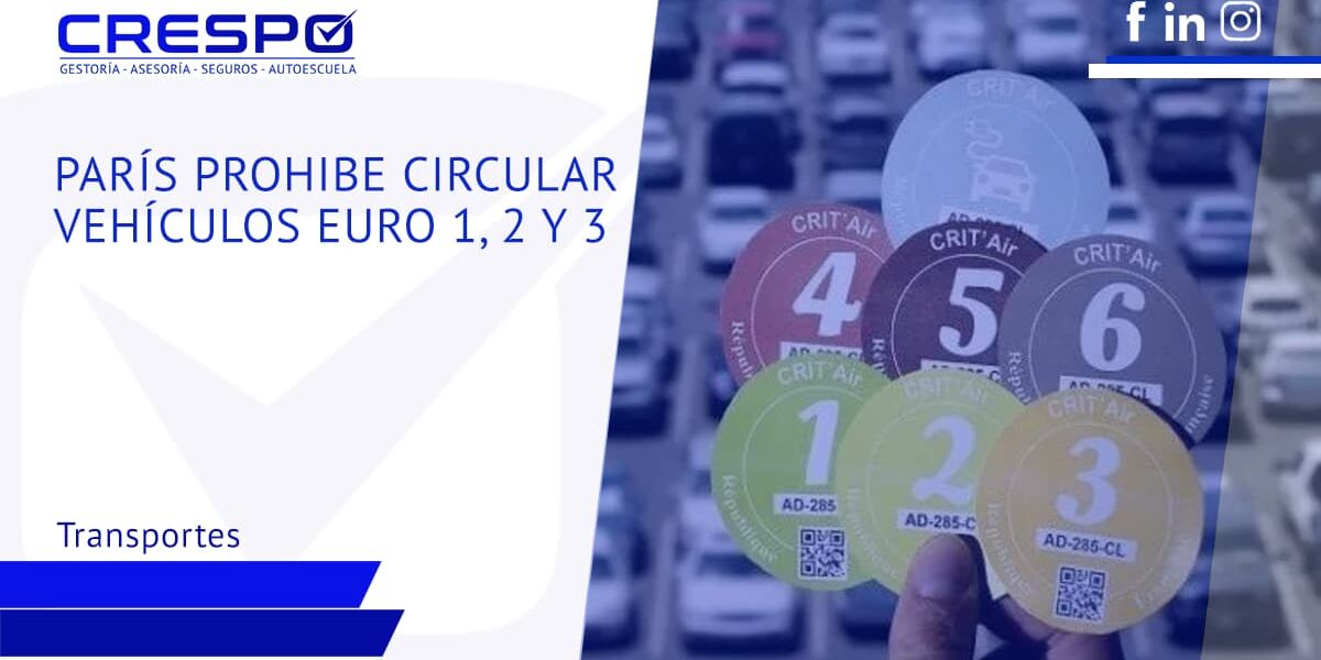 París prohibe circular vehículos euro 1, 2 y 3