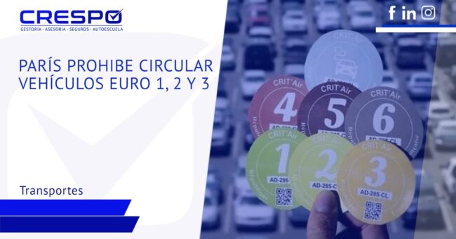 París prohibe circular vehículos euro 1, 2 y 3