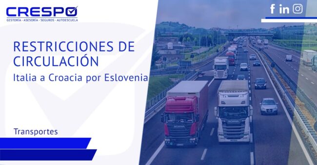 Restricciones de circulación de Italia a Croacia por Eslovenia