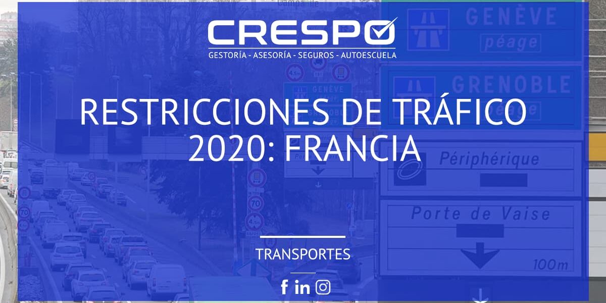 Restricciones circulación 2020: Francia