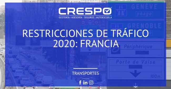 Restricciones circulación 2020: Francia