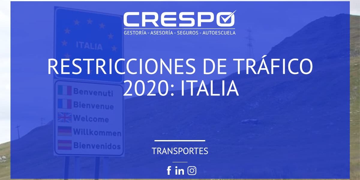 Restricciones circulación 2020: Italia