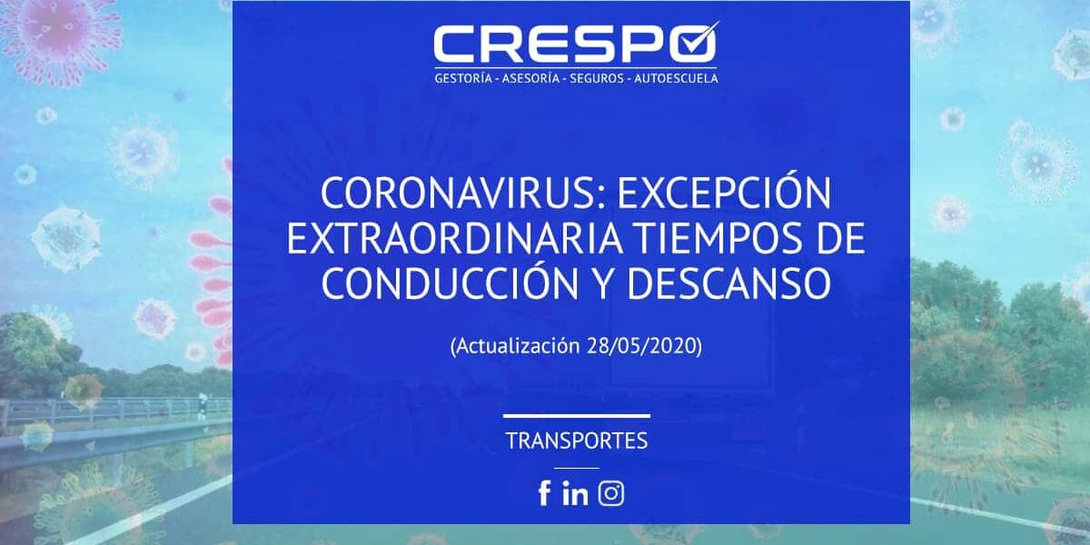 Excepción extraordinaria tiempos de conducción y descanso