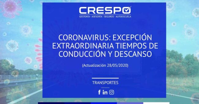 Excepción extraordinaria tiempos de conducción y descanso