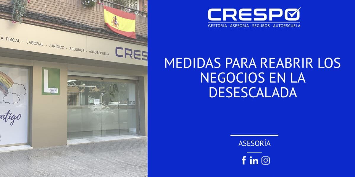 Medidas para reabrir los negocios en la desescalada