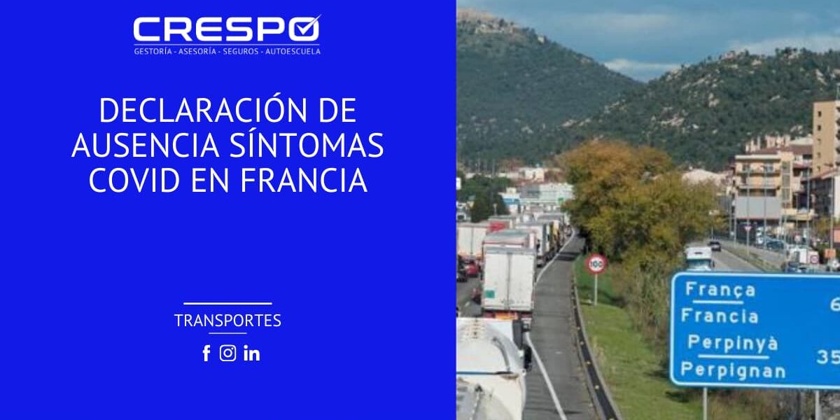 Declaración de ausencia de síntomas COVID