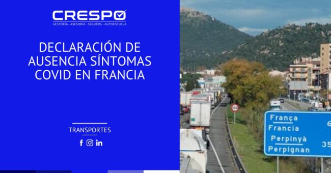 Declaración de ausencia de síntomas COVID