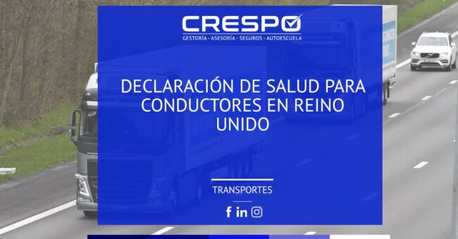 Declaración de Salud conductores Reino Unido