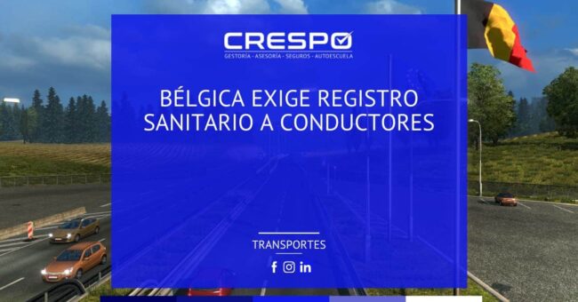 Bélgica exige Registro Sanitario a conductores