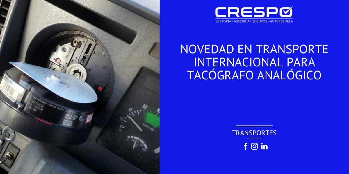 Novedad en transporte internacional para el tacógrafo analógico