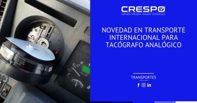 Novedad en transporte internacional para el tacógrafo analógico