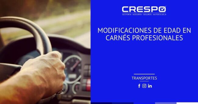 Modificaciones edad carnés profesionales