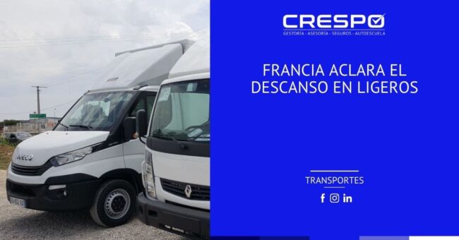 Francia aclara el descanso en vehículos ligeros