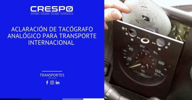 Aclaración tacógrafo analógico para transporte internacional