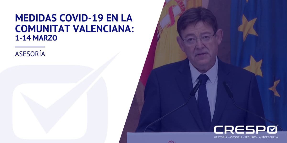 Medidas COVID-19 Comunitat Valenciana: 1-14 marzo